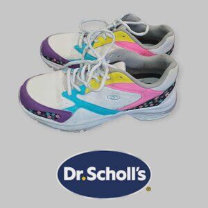 Dr. Scholls Gel Cushion  Leather Multicolor Lace Up Sneakers Shoes Womens 7/5 W